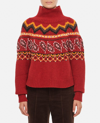 Alanui Antarctic Circle Roll-neck Jumper In Red