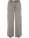 Agolde Magda Organic Cotton Carpenter Jeans In Grey