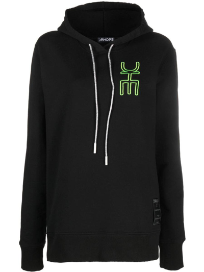 Drhope Embroidered Logo Hoodie In Black