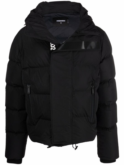 Dsquared2 Hooded Puffer Jacket In Black