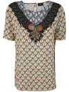 Etro Graphic-print Short-sleeved Blouse In Multicolour