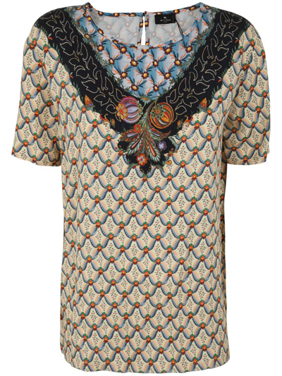 Etro Cady Printed T-shirt In Multicolour