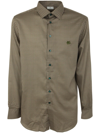 Etro Geometric-pattern Long-sleeve Shirt In Green
