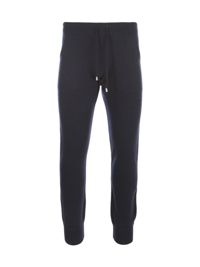 Filippo De Laurentiis Wool Cashmere Track Trousers Clothing In Blue