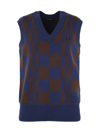 Fred Perry Fp Chequerboard Tank In Blue