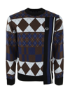 FRED PERRY FRED PERRY FP STRIPED PANELLED ARGYLE JUMPER CLOTHING