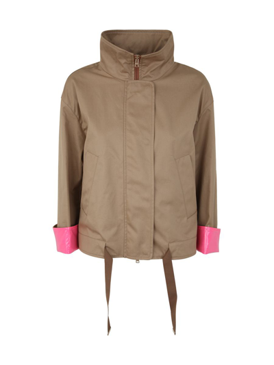 Herno Short Puffer Jacket In Brown