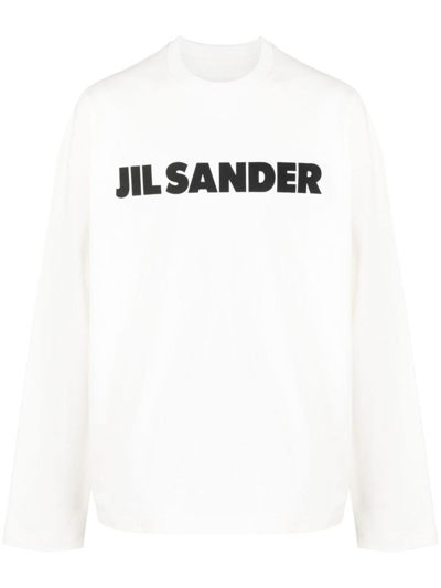 Jil Sander Crew Necl Long Sleeves T-shirt Clothing In White