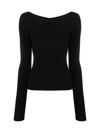 Low Classic Knitted Long-sleeve Top In Black