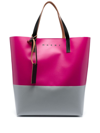 MARNI MARNI NORTH SOUTH OPEN TOTE BAG IN COLOR-BLOCKED WITH PRINTED LOGO BAGS