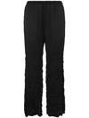 Mm6 Maison Margiela Cracked-texture Drawstring Track Pants In Black