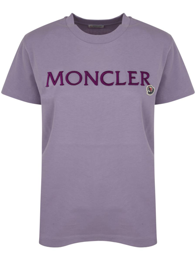 Moncler Short Sleeves T In Pink &amp; Purple