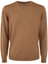 Nuur Long Sleeve Crew Neck Sweater In Brown