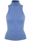 Patou Mock-neck Knitted Top In Blue