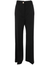 Patou Wide Leg High Waist Trousers With Belt Loops In Black