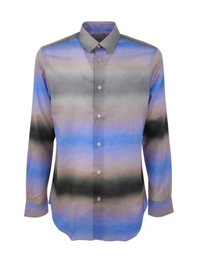 Paul Smith High Neck Bicolor Sweater In Blue