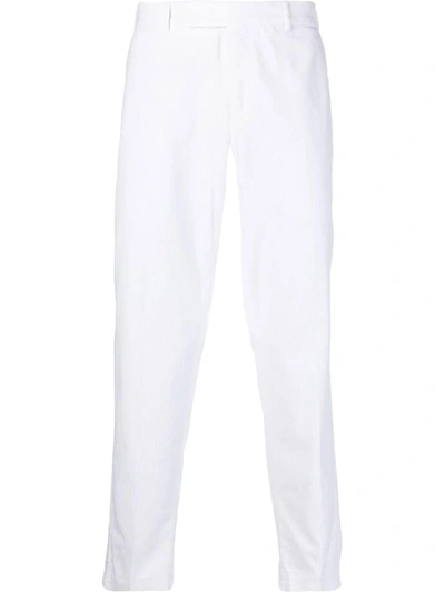 Pt01 Rebel Stretch Velvet Trousers In White