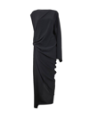Rick Owens Asymmetric Long Gown In Black