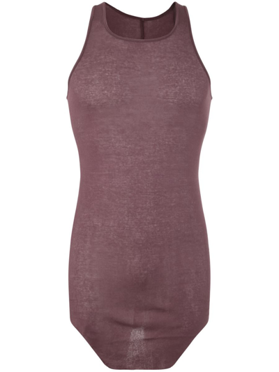 Rick Owens Basic Rib Tank Top Clothing In Pink &amp; Purple