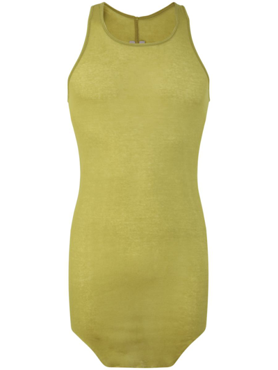 Rick Owens Sleeveless Organic Cotton Tank Top In Green