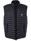 Stone Island Logo Patch Puffer Vest In Blue
