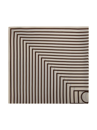 Totême Signature Monogram Silk Scarf In Vanilla Mocha
