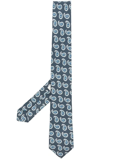 Etro Paisley-print Jacquard Silk Tie In Blue