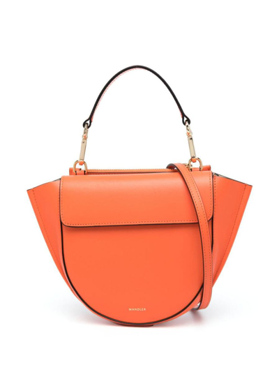 Wandler Mini Hortensia Leather Tote Bag In Orange