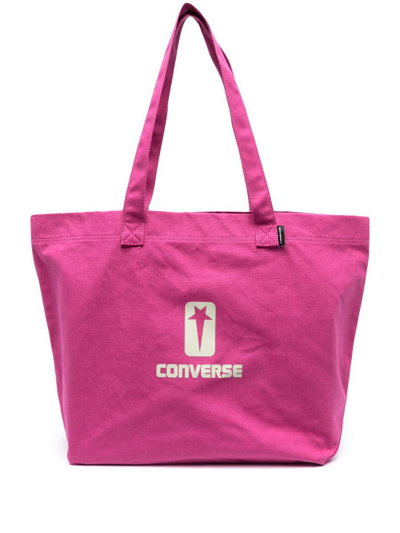 Rick Owens Drkshdw X Converse Logo Tote Bag In Pink