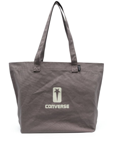Rick Owens Drkshdw X Converse Logo Tote Bag In Grey