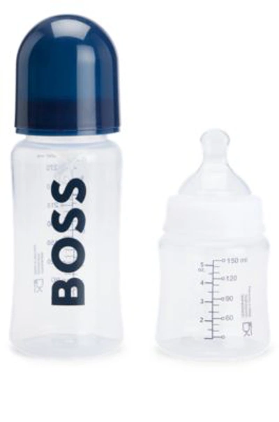 Hugo Boss Gift-boxed Set Of Two Bpa-free Baby Bottles In Dark Blue