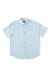 Billabong All Day Solid Short Sleeve Button-down Shirt In Powder Blue