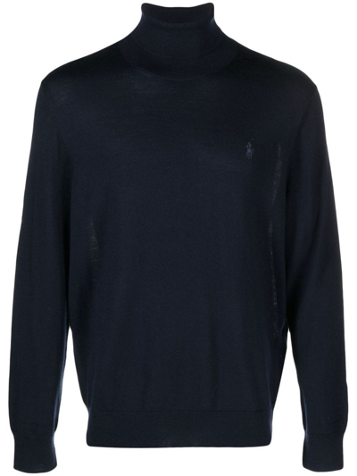 Polo Ralph Lauren Long Sleeve Turtle Neck Pullover Clothing In Blue