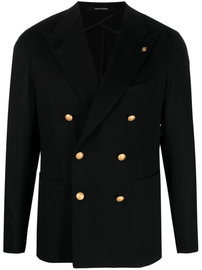 Tagliatore Double-breasted Peak-lapels Jacket In Black