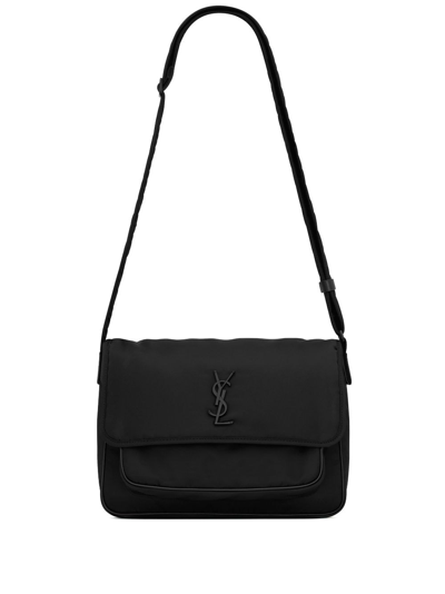 Saint Laurent Niki Ysl-plaque Camera Bag In Black