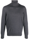 Fay Roll-neck Wool Jumper In Grey