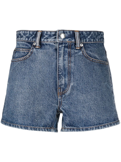 Alexander Wang Mid-rise Denim Shorts In Blue