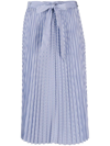 Tommy Hilfiger Belted Stripe Midi Skirt In Blue