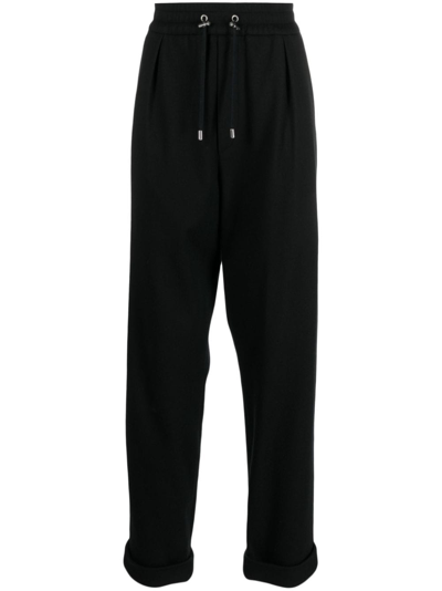 Balmain Drawstring Tapered Track Pants In Black