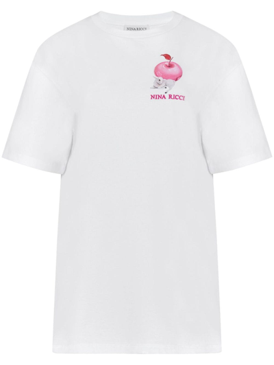 Nina Ricci Graphic-print Cotton T-shirt In White