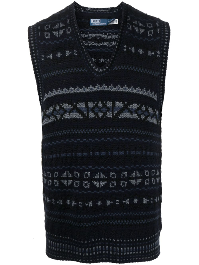 Polo Ralph Lauren Fair Isle Intarsia-knit Vest In Blue