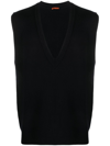 BARENA VENEZIA V-NECK RIBBED-KNIT WOOL VEST