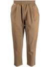 Family First Tapered Cropped Trousers In Beige