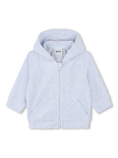 Bosswear Babies' Monogram-jacquard Tracksuit In Blue