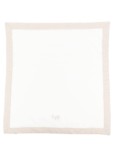 Il Gufo Logo-embroidered Stretch-cotton Blanket In Neutrals