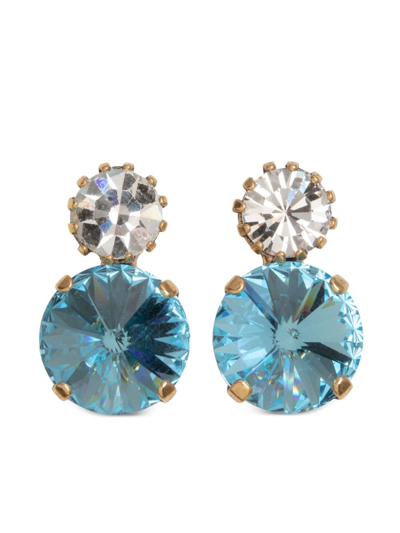 Jennifer Behr Myrla Crystal-embellished Earrings In Blue