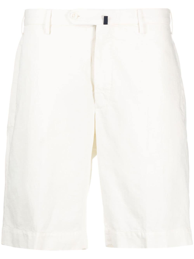 Incotex Off-centre Fastening Bermuda Shorts In White