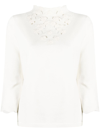 TWINSET FLORAL-EMBROIDERED KNITTED JUMPER