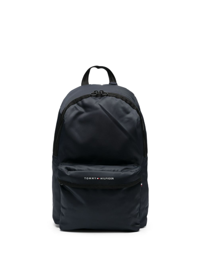 Tommy Hilfiger Logo Print Backpack In Black