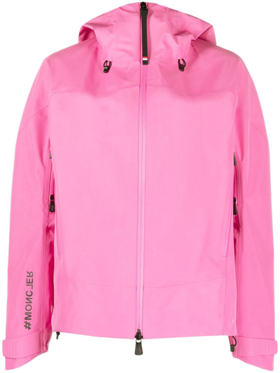 Moncler Meribel Hooded Parka Jacket In Pink
